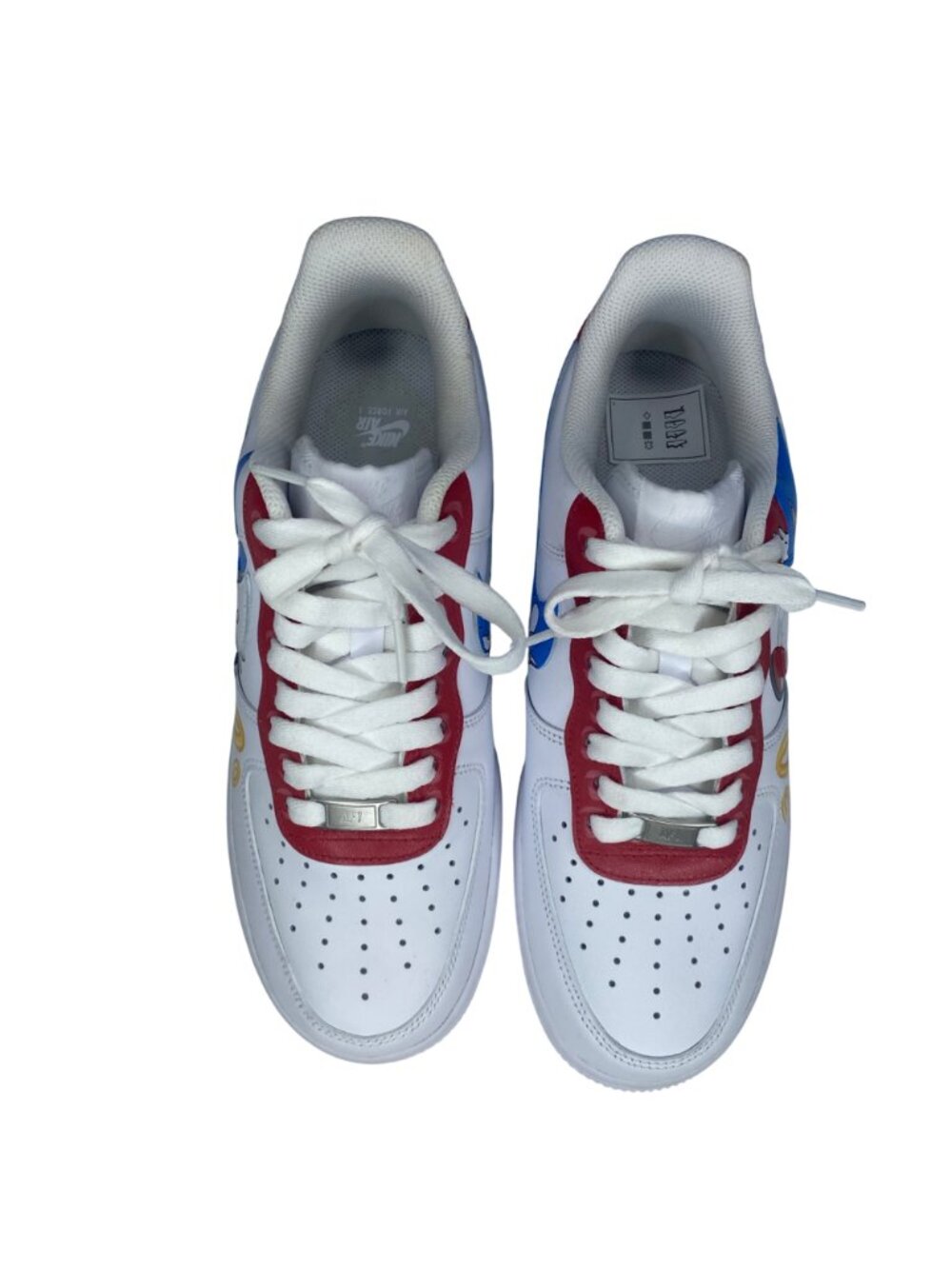 Nike Air Force 1 White leather Hand paint Sonic the Hedgehog Men's sz8 - Picture 3 of 11